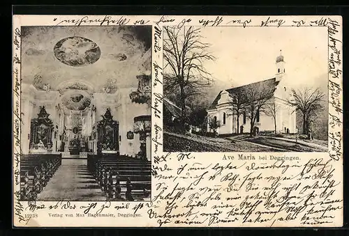 AK Deggingen, Kirche Ave Maria, Innenansicht