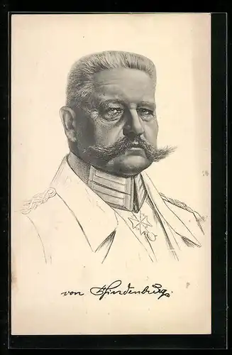 AK Portrait von Paul von Hindenburg in Uniform