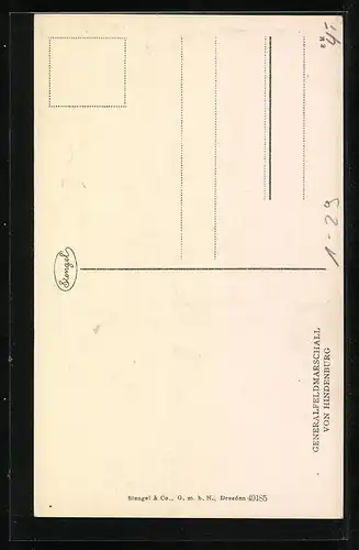 AK Portrait von Paul von Hindenburg in Uniform