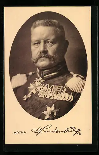 AK Paul von Hindenburg in Uniform mit Orden
