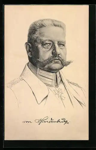 AK Portrait von Paul von Hindenburg in Uniform