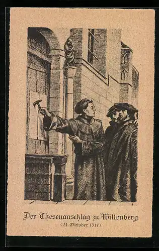 Künstler-AK Wittenberg, Der Thesenanschlag 1517