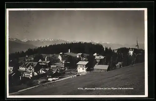 AK Montana, le bourg et les Alpes Valaisannes
