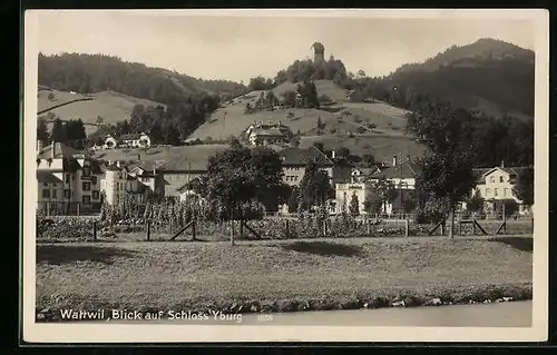 AK Wattwil, Ortsansicht mit Schloss Yburg