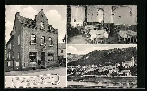 AK Dieblich / Mosel, Café-Pension Konieczny, Ortspanorama