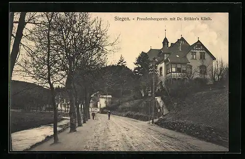 AK Siegen, Freudenbergerstrasse mit Dr. Stähler`s Klinik