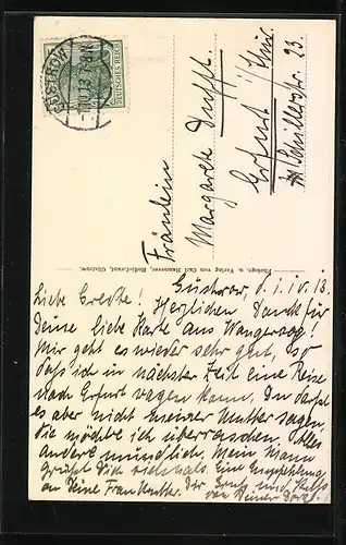 AK Güstrow, altes Haus in der Mühlenstrasse