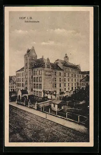 AK Hof i. B., Blick auf die Schillerschule