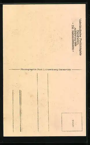 AK Bentheim, Vaterländische Freilichtspiele, Aufführung 1928, Die Rabensteinerin