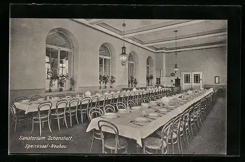 AK Schonstett, Speisesaal im Sanatorium, Neubau