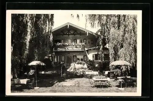 AK Bad Aibling, Pension-Cafe Fledermaus M. Sperrer mit Garten