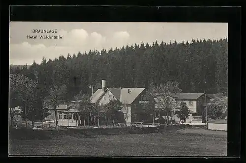 AK Braunlage, Hotel Waldmühle aus der Vogelschau