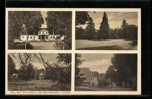 AK Neukirchen i. Holst., Adl. Gut Satjewitz mit Park