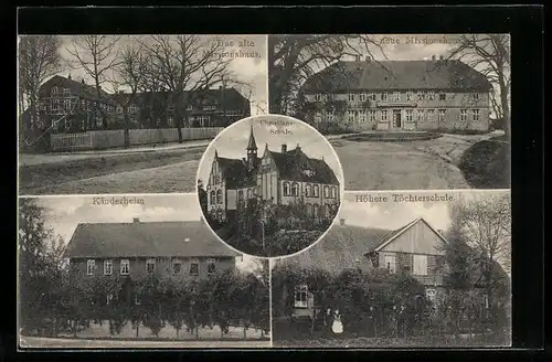 AK Hermannsburg, das alte & neue Missionshaus, Christiansschule, Kinderheim, Höhere Töchterschule