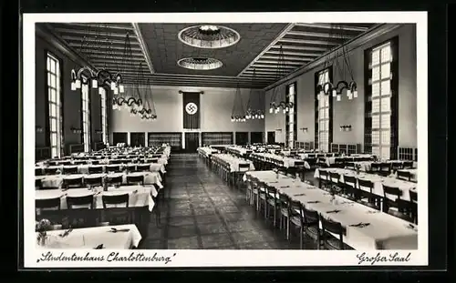 AK Berlin-Charlottenburg, Studentenhaus Charlottenburg, Grosser Saal mit 