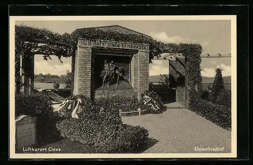 AK Cleve, Kriegerdenkmal im Ehrenfriedhof