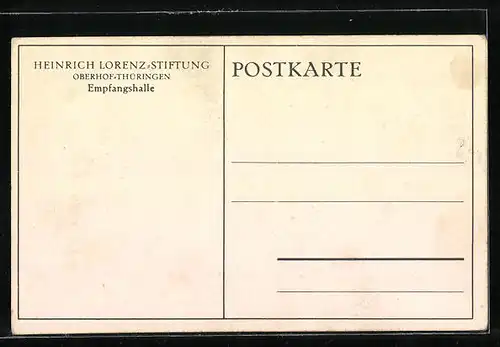 AK Oberhof /Th., Heinrich-Lorenz-Stiftung, Empfangshalle