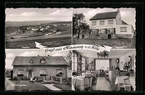 AK Hausen v. d. Höhe, Gasthof zur Glücksschmiede, Märchengarten, Gesamtansicht