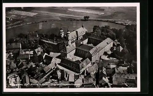 AK Waldsassen / Opf., Kirche und Abtei, Fliegeraufnahme