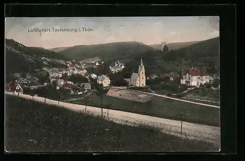 AK Tautenburg / Thür., Ortsansicht mit Kirche