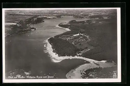 AK Berlin-Wannsee, Blick auf Kaiser Wilhelm-Turm und Havel