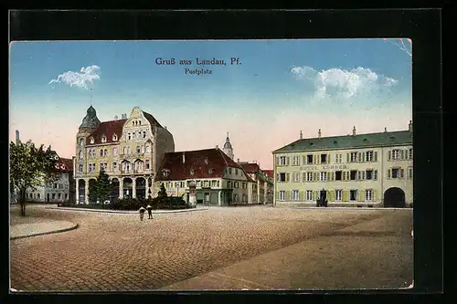 AK Landau / Pfalz, Postplatz