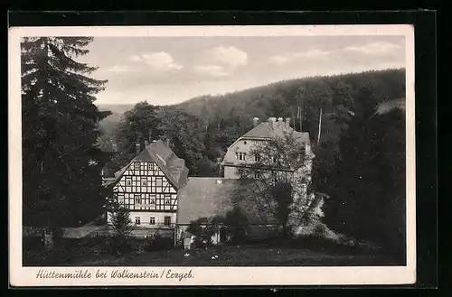 AK Wolkenstein / Erzgeb., Gasthaus Hüttenmühle