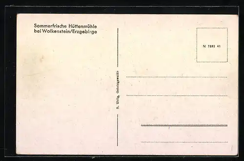 AK Wolkenstein / Erzgeb., Gasthaus Hüttenmühle