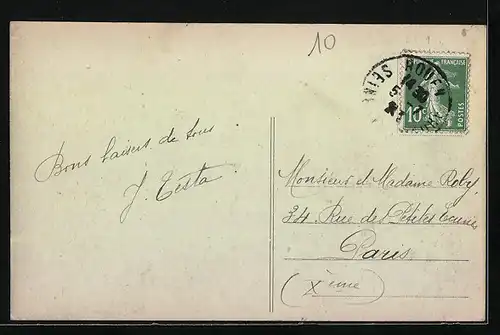 AK Saint-Adrien, Sortie du Village (direction de Paris)