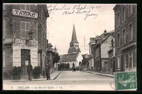 AK Duclair, La Rue de l`Eglise