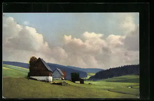 Künstler-AK Photochromie Nr. 132: Zaunhaus, Rehefeld, Kalkofen