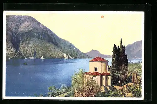 Künstler-AK Photochromie Nr. 5142: Lago di Lugano, Motivo di San Mametto