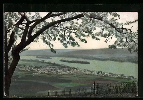 Künstler-AK Photochromie Nr. 2415: Flusslandschaft aus der Vogelschau