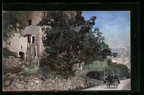 Künstler-AK Photochromie Nr. 1840: Dorfpartie im Gebirge