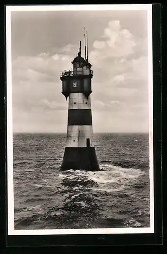 AK Leuchtturm Roter Sand an der Wesermündung