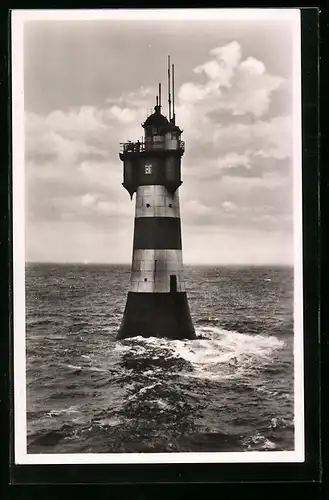 AK Leuchtturm Roter Sand an der Wesermündung