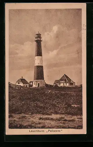 AK Pellworm, Blick zum Leuchtturm