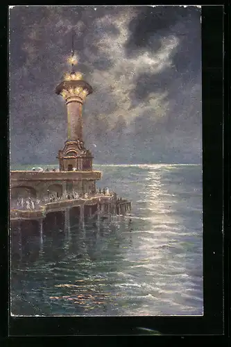 AK Cape Town, Tower of Pier by night, Leuchtturm