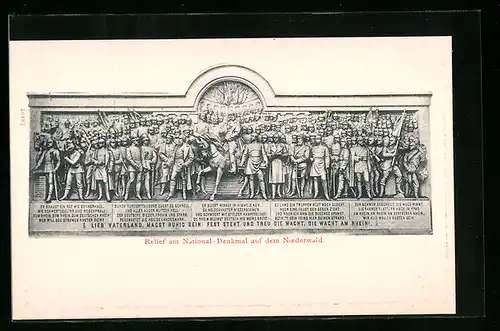 AK Rüdesheim, National-Denkmal auf dem Niederwald, Relief