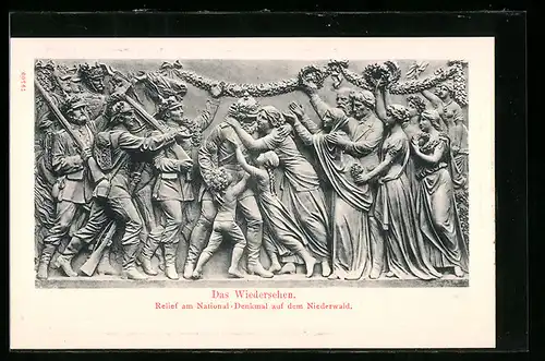 AK Rüdesheim, National-Denkmal auf dem Niederwald, Relief