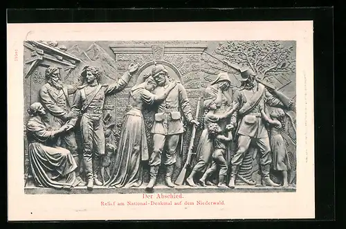 AK Rüdesheim, National-Denkmal auf dem Niederwald, Relief Der Abschied