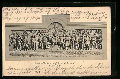 AK Rüdesheim, National-Denkmal auf dem Niederwald, Kaiser-Relief