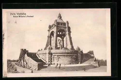 AK Porta Westfalica, Kaiser Wilhelm I. Denkmal, Porta Westfalica