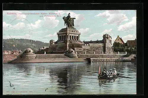 AK Koblenz, Provinzialdenkmal Kaiser Wilhelm I. am Deutschen Eck