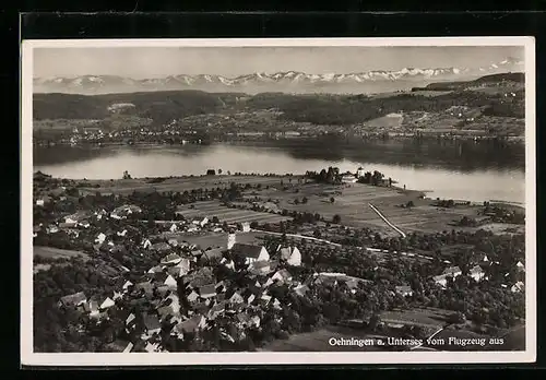 AK Oehningen a. Untersee, Ortsansicht vom Flugzeug aus gesehen