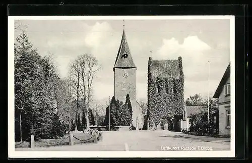 AK Rastede i. Oldbg., Blick zur Kirche