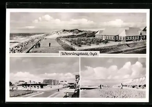 AK Wenningstedt / Sylt, Strandpartie und Strassenpartie