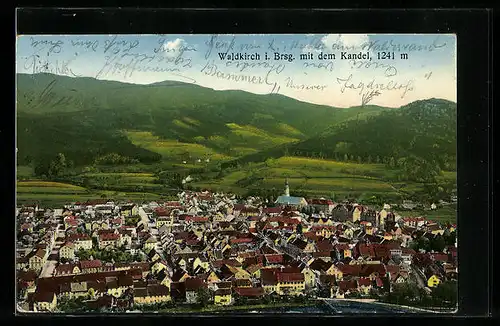 AK Waldkirch i. Br., Ortsansicht mit dem Kandel
