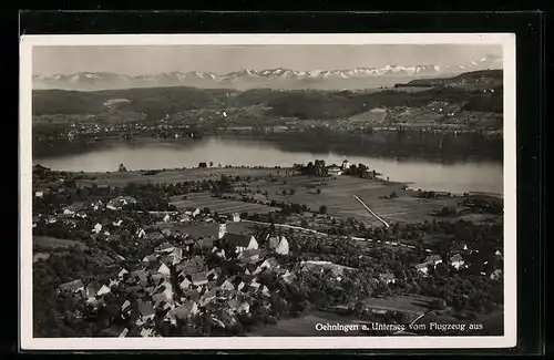 AK Oehningen a. Untersee, Ortsansicht vom Flugzeug aus gesehen