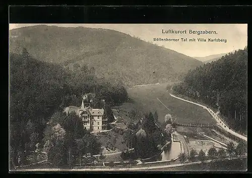 AK Bergzabern, Böllenborner Tal mit Villa Karlsberg